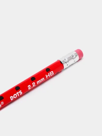 Чернографитный карандаш ErichKrause Dots, трехгранный, с ластиком, HB 56009