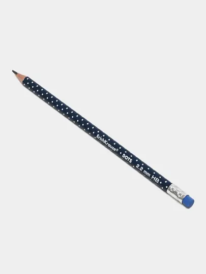 Чернографитный карандаш ErichKrause Dots, трехгранный, с ластиком, HB 56009 q0000053323
