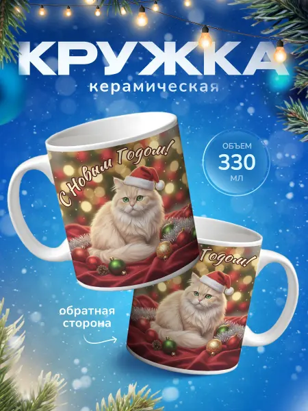 Подарок на память Кружка для чая новогодний