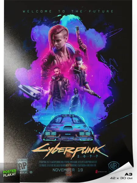 Постер Плакат Постер по игре Киберпанк 2077 на стену А3