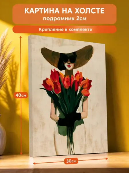 AvalonDecor Картина на стену Девушка в шляпе 30х40