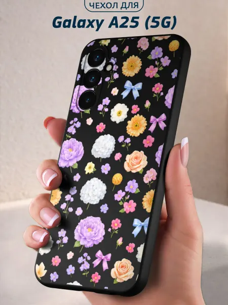 Infinity pick Чехол на Galaxy A25 (5G) с принтом Цветочный бантик