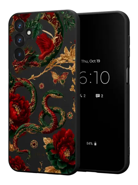 PBl store Чехол на Samsung Galaxy A25 (5G) с принтом Змеи и розы