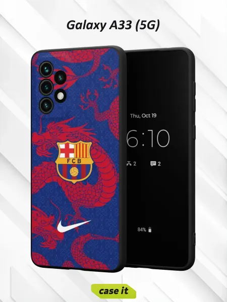Case it Чехол на Samsung A33 5G с принтом Барселона красным драконом