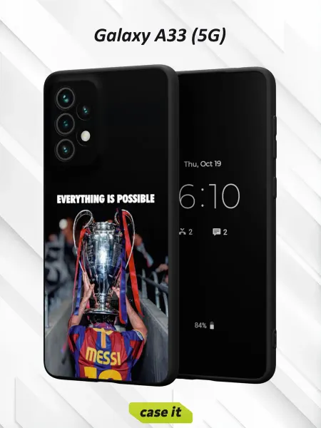 Case it Чехол на Samsung A33 5G с принтом Месси и кубок Лиги