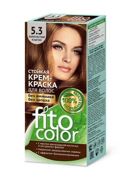 ФИТОКОСМЕТИК Стойкая крем-краска для волос Fitocolor тон Золотистый кашта