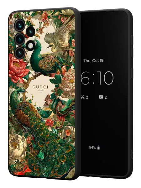 PBl store Чехол на Samsung A33 5G с принтом Павлин Gucci