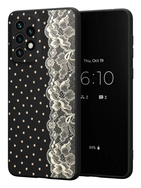 PBl store Чехол на Samsung A33 5G с принтом Кружево в горошек