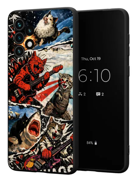 PBl store Чехол на Samsung A33 5G с принтом Котики мем