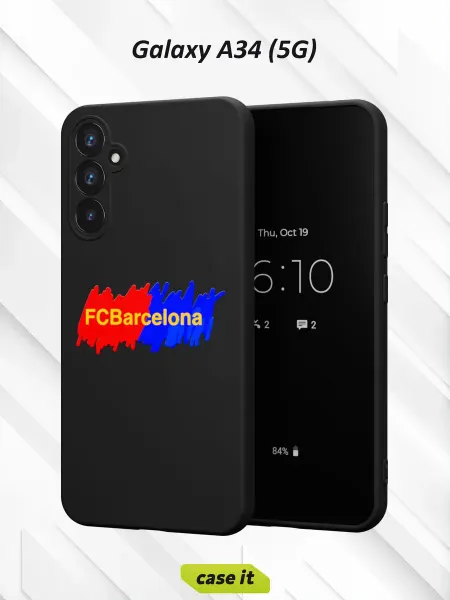 Case it Чехол на Samsung A34 5G с принтом надпись FC Barcelona