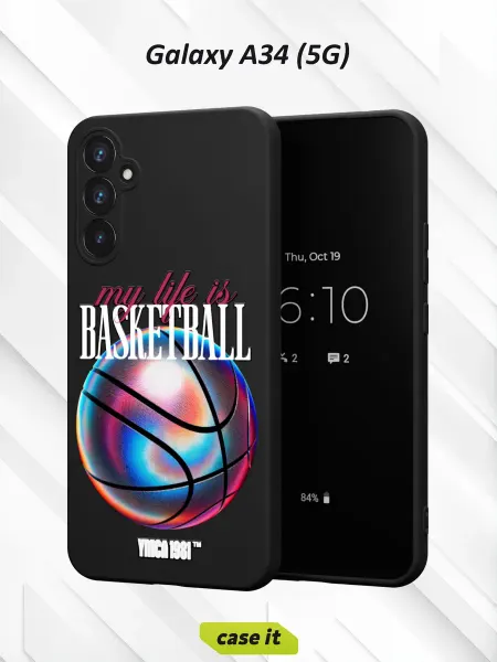 Case it Чехол на Samsung A34 5Gс принтом BASKETBBALL
