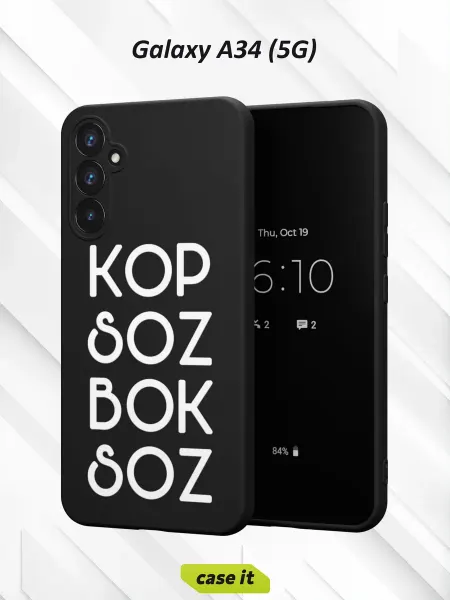 Case it Чехол на Samsung A34 5Gс принтом Kop soz bok soz