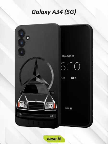 Case it Чехол на Samsung A34 5Gс принтом Mercedes-Benz E-Class W124