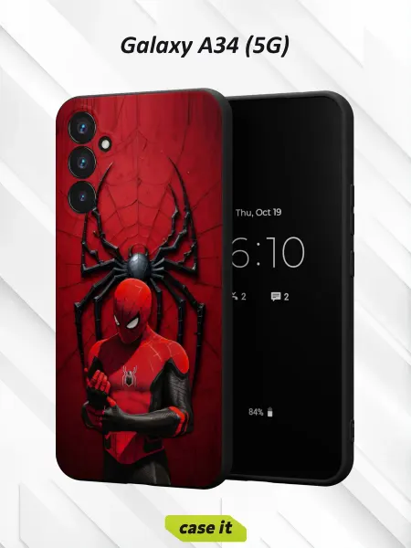 Case it Чехол на Samsung A34 5Gс принтом Питер Паркер Marvel