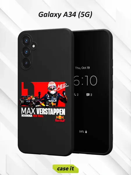 Case it Чехол на Samsung A34 5Gс принтом Max Verstappen