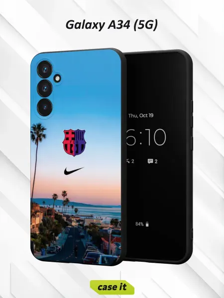 Case it Чехол на Samsung A34 5G с принтом Барселона и логотип Nike