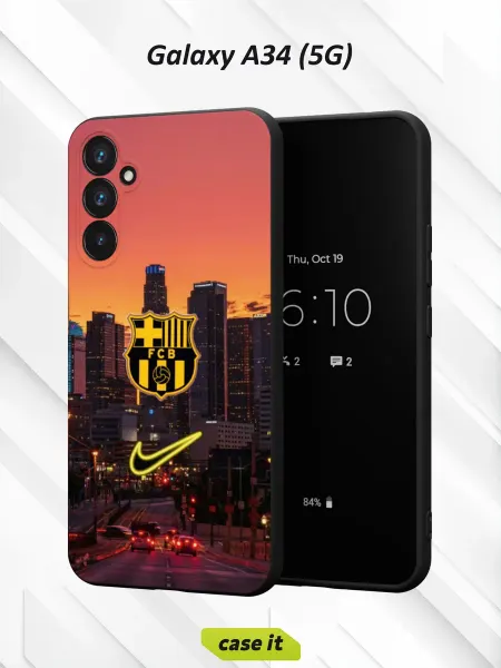 Case it Чехол на Samsung A34 5G с принтом фон вечернего мегаполиса