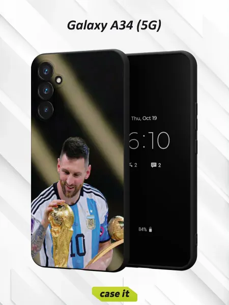 Case it Чехол на Samsung A34 5G с принтом Довольный Месси