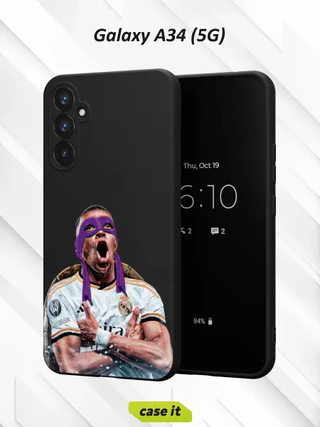 Case it Чехол на Samsung A34 5G с принтом Удивленный Килиан Мбаппе