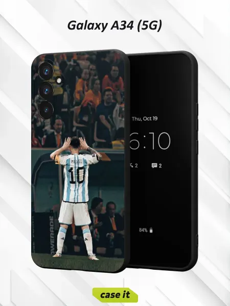 Case it Чехол на Samsung A34 5G принт Лионель на стадионе спиной