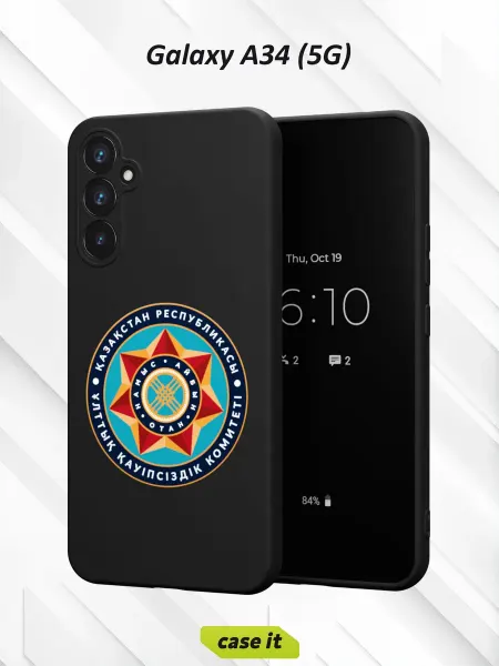 Case it Чехол на Samsung A34 5Gс принтом Казахстан звезда