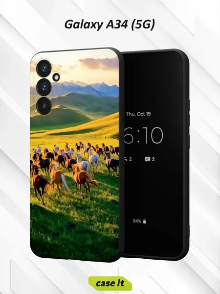 Case it Чехол на Samsung A34 5Gс принтом Лошади