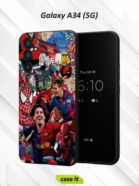 Case it Чехол на Samsung A34 5Gс принтом Футбол и Человек-паук