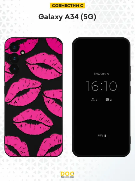 DesignOnCase Чехол на Samsung A34 5G с принтом губы