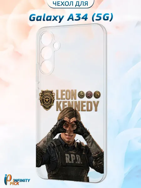 Infinity pick Чехол на Galaxy A34 (5G) с принтом Leon Kennedy