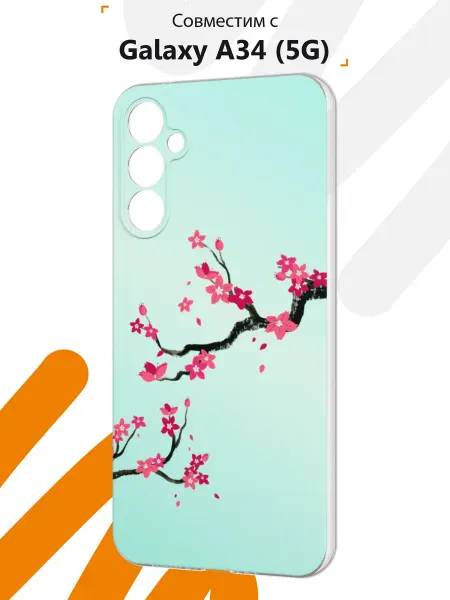 Мобилиус Чехол на Samsung A34 5G с принтом Сакура
