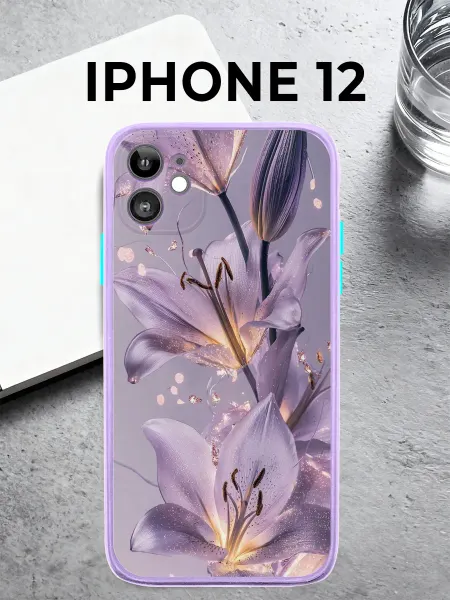 IntelligentCase чехол на iPhone 12 с цветами