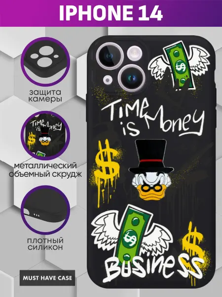 MustHaveCase Чехол на iPhone 14 с металлическим Скруджем