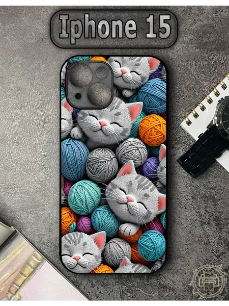 TypoPrint Чехол на iPhone 15 с принтом Котик