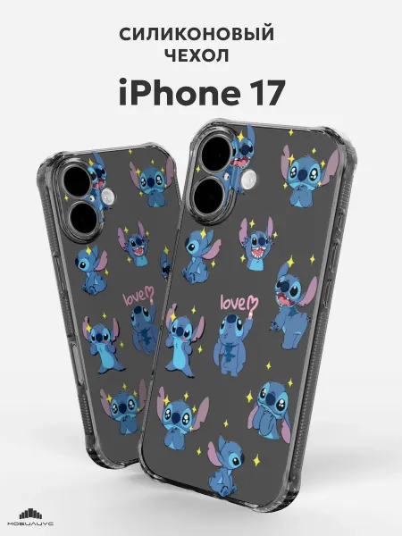 Мобилиус Чехол-бампер на iPhone 17 с принтом Стич