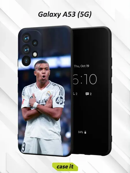 Case it Чехол на Samsung A53 5G Kylian Mbappé in a white uniform
