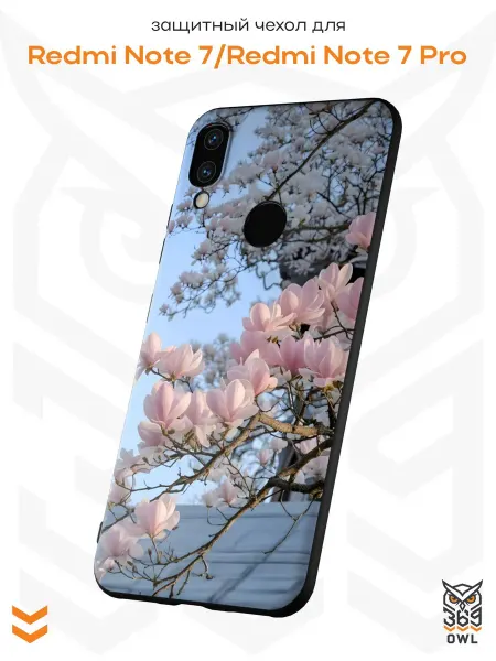 OWL369 Чехол на Xiaomi Redmi Note 7 с принтом Магнолия