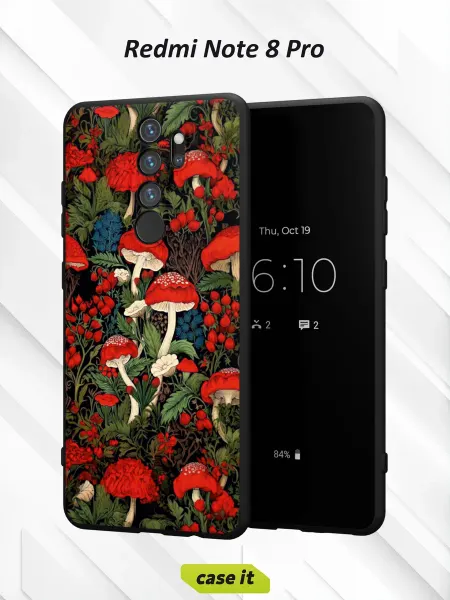 Case it Чехол на Redmi Note 8 Proс принтом Мухоморы