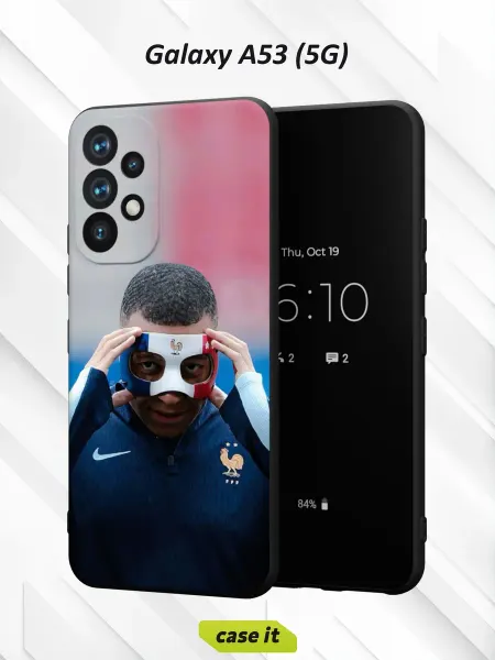 Case it Чехол на Samsung A53 5G с принтом Мбаппе в защитной маске