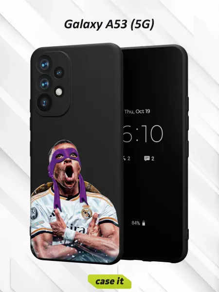 Case it Чехол на Samsung A53 5G с принтом Удивленный Килиан Мбаппе