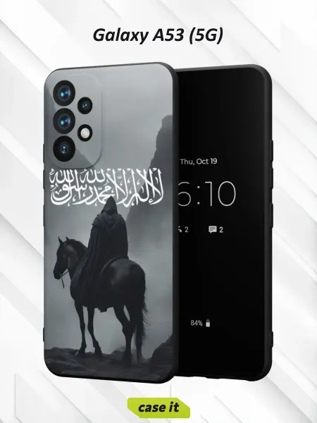 Case it Чехол на Samsung A53 5Gс принтом чёрный всадник