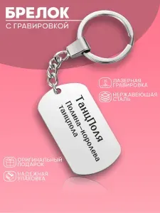 Брелок для ключей жетон именной Полина