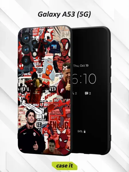 Case it Чехол на Samsung A53 5Gс принтом Футбол и Человек-паук