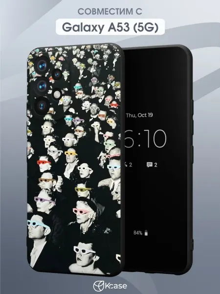 Kcase Чехол на Samsung A53 5G с принтом Лица в очках