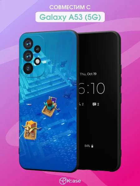 Kcase Чехол на Samsung A53 5G с принтом Майнкрафт
