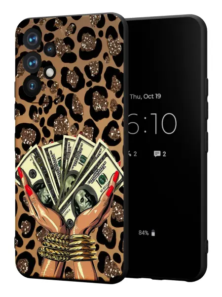 PBl store Чехол на Samsung A53 5G с леопардовым принтом Доллары