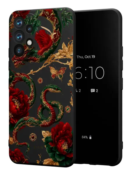PBl store Чехол на Samsung A53 5G с принтом Змеи и розы