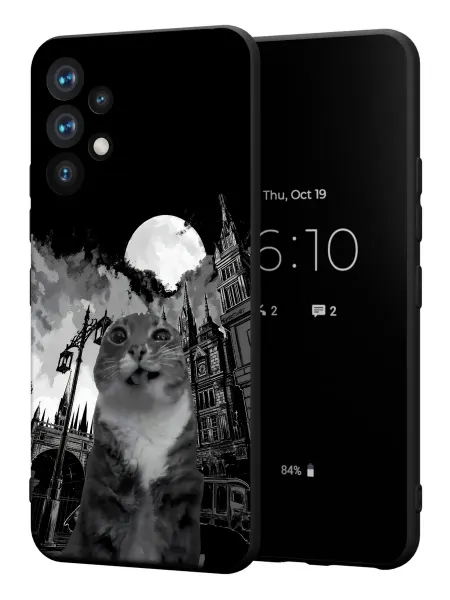 PBl store Чехол на Samsung A53 5G с принтом Кот мем