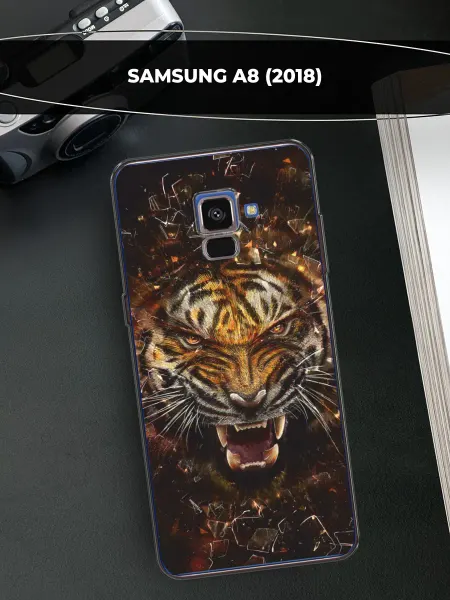 Samsung Чехол на Galaxy A8 2018 тигр