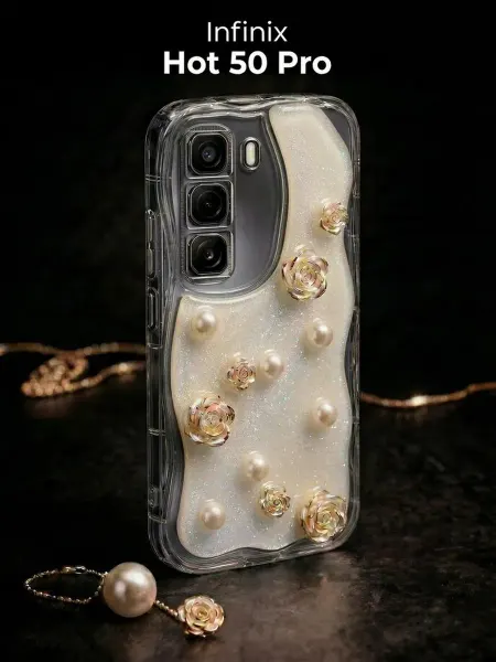 РИНОФОН Чехол с розами и жемчугом на infinix Hot 50 Pro