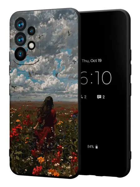 PBl store Чехол на Samsung A53 5G с принтом Цветы арт